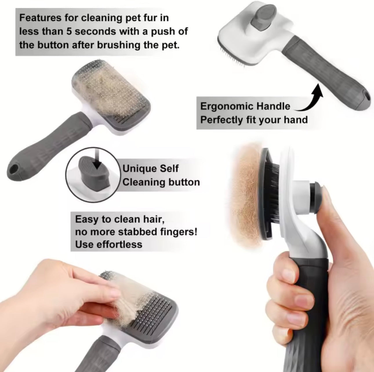 Dual-Use Dog Cat Grooming Brush